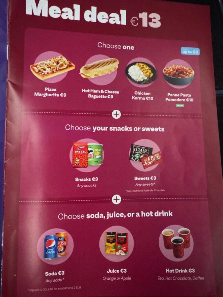 PLAY Airlines Menu