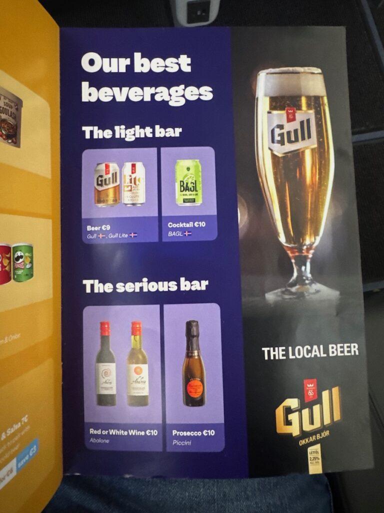 PLAY Airlines Menu