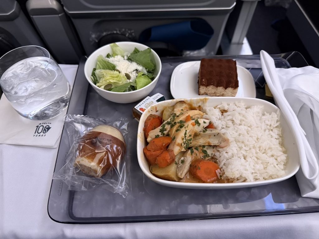 Dinner on the flight to Brisbane from LAX