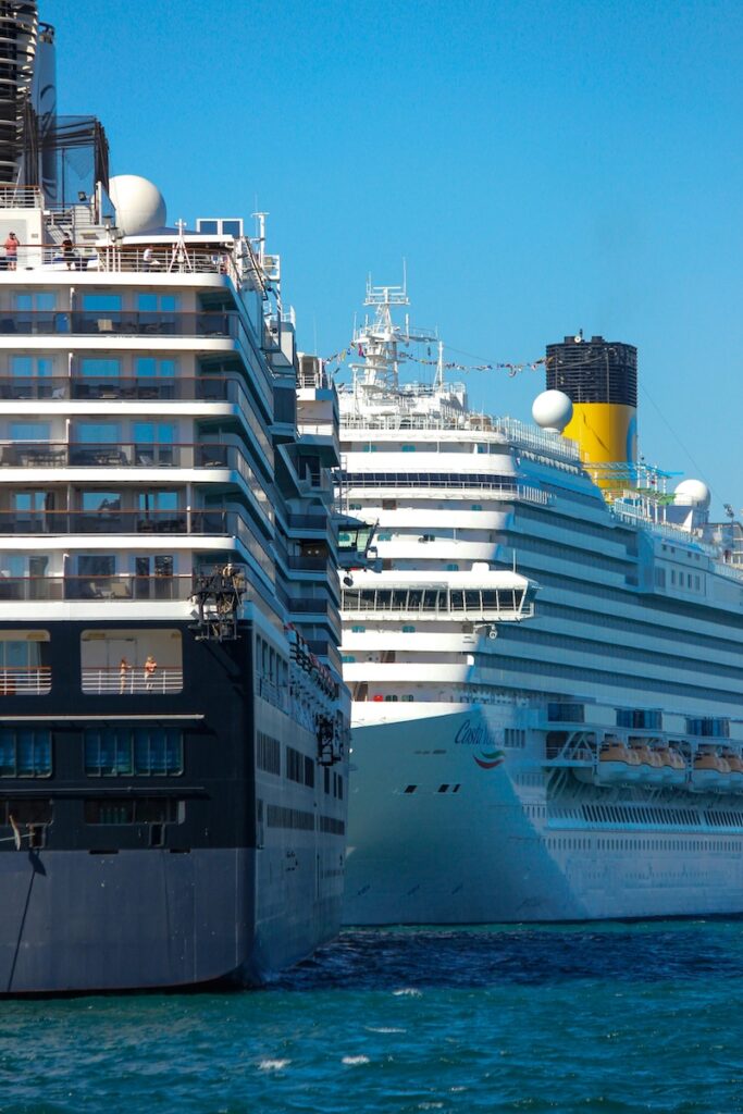 Cruise Ships Park Back To Back in Istanbul, Türkiye.