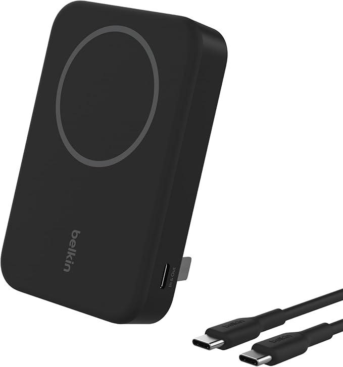 Belkin MagSafe portable charger in use