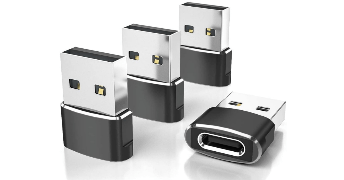 Pack of 4 USB to USB-C adapters