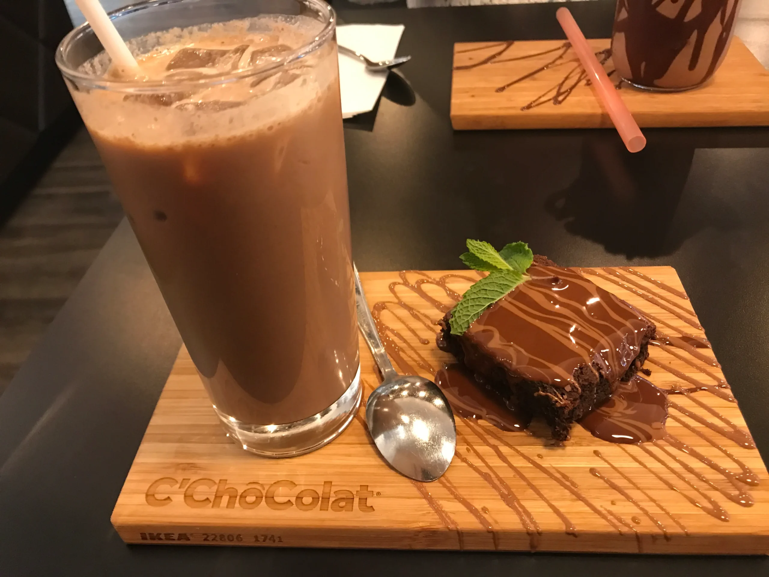 Chocolate dessert at C'ChoColat in Montreal